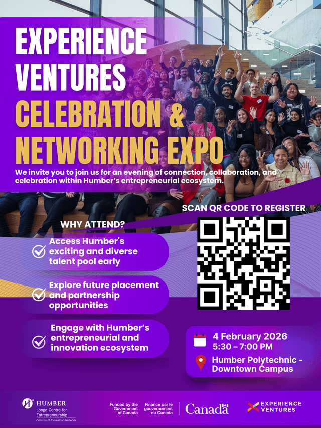 Poster of a networking event at Humber Downtown Campus